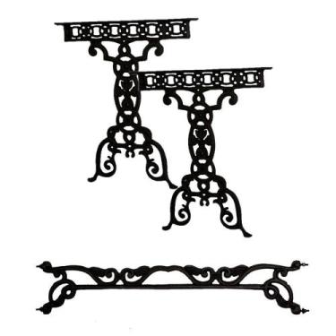 Imagem de Kit Par Pé De Mesa E Trava Vila Rica Em Ferro Fundido N04. - FUNDIÇAO 