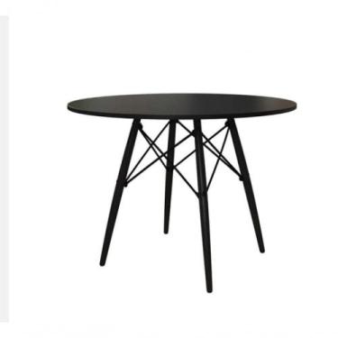 Imagem de Mesa Eiffel Tampo De Madeira 90cm Cor Do Tampo: Preto/Preto - CONVENIE