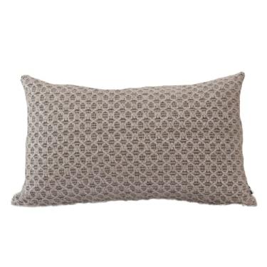 Imagem de Almofada Entrelace Bordada em Linho Natural Retangular