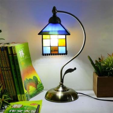 Imagem de Lâmpada De Mesa De Vidro Estilo Tiffany, De Vidro Colorido De Girassol, De Estilo Europeu Vintage, Adequada Para Iluminação Decorativa Em Quartos, estudo E Salas De Estar (Estilo 13)