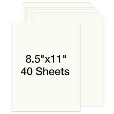 Imagem de Pacote com 40 cartolina em branco 21 x 28 cm de espessura, 200 gsm/34 kg, cartolina pesada para impressora, cartões postais, convite de casamento, cartão de agradecimento, papel fotográfico (bege)