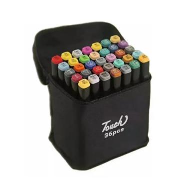 Imagem de Estojo com Canetas Ponta Dupla Touch: Marcadores Permanentes para Desenho, Lettering e Arte Profissional e Escolar - Cores Vibrantes, Qualidade e Versatilidade! (36 cores)