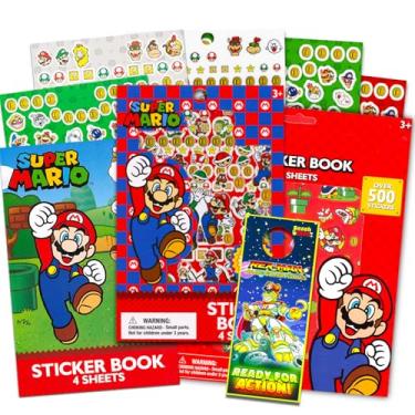 Imagem de Mario Shop Pacote de adesivos Nintendo Mario Ultimate Set 700+ adesivos Super Mario com Mario, Luigi e mais Mario para artigos de festa infantil, pacote de lembrancinhas de festa