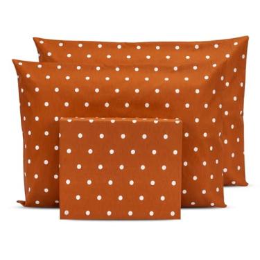 Imagem de Lençol SUPER KING 3 pçs c/Elástico Percal 180 Fios - Estampado 80% Algodão (POÁ TERRACOTA)