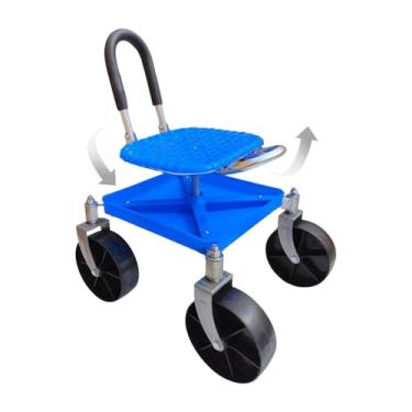 Imagem de Rrlihjgu Banco de Jardim com Rodas | Carrinho De Jardim Com Alça De Direção E Bandeja D...