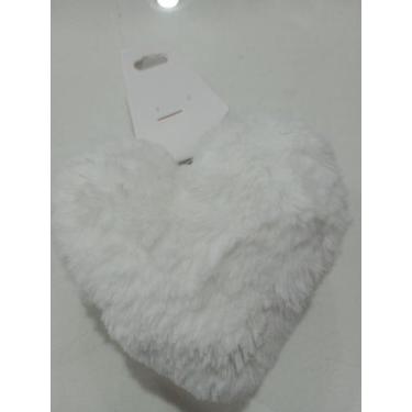Imagem de Chaveiro coração   pelúcia pompom /cor branco  - Marilene