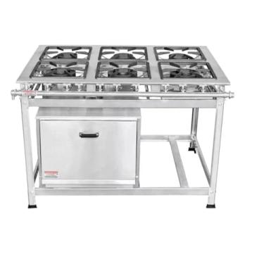 Imagem de Fogão Industrial 6 Bocas 30x30 P5 em Aço Inox com Forno