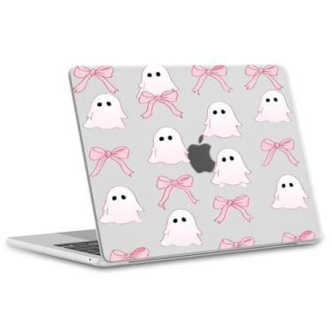 Imagem de OFQKOAKS Capa compatível com MacBook Pro de 13 polegadas M2 2025, 2024-2016 A2338 M1 A2251 A2289 A2159 A1989 A1708 A1706, capa para laptop de Halloween com arco fantasma rosa para MacBook Pro de 13,3