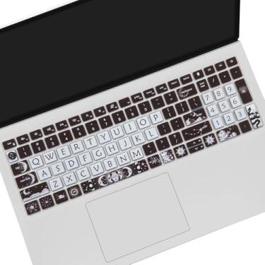 Imagem de Linda capa de teclado para Dell Inspiron 15 3000 5000 7000 3510 3511 3515 3525 3530 3535 5510 5515 5518 7510 15,6 polegadas, Inspiron 16 7610, Vostro 15 3510 5510 5515, Latitude 3520, Sol e Lua