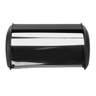 Imagem de Generic Porta de Pão de Armazenamento de Cozinha, Lixeira Multifuncional de Pão de Ferro Visual para Escritório (Preto)