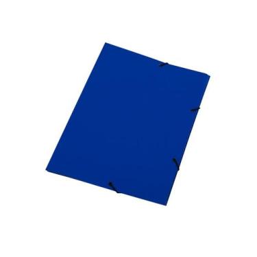 Imagem de Kit 10 Pasta Elástico Com Aba 1/2 Ofício Basic Azul Plascony