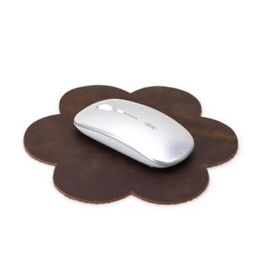 Imagem de Mouse Pad CONTACTS em Couro Legítimo Antideslizante em Formato de Pétala, Almofada Premium para Mesa, Mousepad Antiderrapante para Computador, Mouse Pad Ergonômico para Escritório e Casa