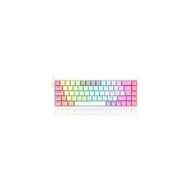 Imagem de Teclado Mecânico Gamer Redragon Castor, RGB, Switch Blue, ABNT2, Branco e Rosa - K631WP-RGB (PT-BLUE)