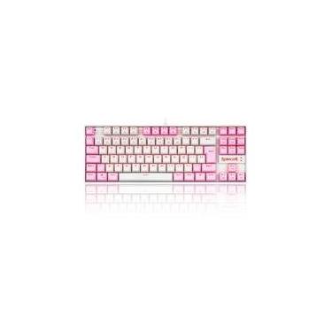 Imagem de Teclado Mecânico Gamer Redragon Single Color Kumara, Switch Brown, ABNT2, Branco e Rosa - K552WP (PT-BROWN)