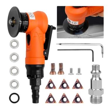 Imagem de Mini máquina de chanfradura pneumática 2 em 1, máquina de rebarbação de corte de canto de arco de 45° 30.000RPM Ferramenta de chanfro de ar portátil com entrada de ar de 1/4 polegada (lâminas