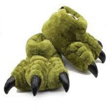 Imagem de Pantufa 3D - Pata T-REX verde