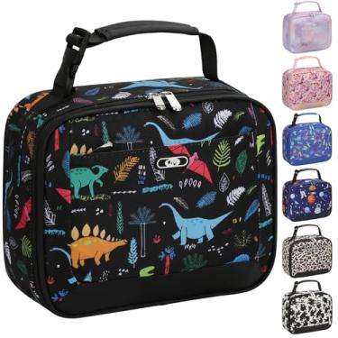 Imagem de Lancheira infantil com isolamento térmico para meninos e meninas, linda e reutilizável, lancheira térmica à prova d'água, portátil, para escola, piquenique, viagem, dinossauro