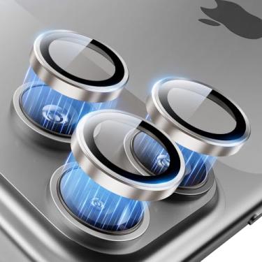 Imagem de Hoerrye Protetor de lente de câmera para iPhone Pro Max 17/Pro 17 - [Top 9H + vidro temperado - grau militar de 3,5 metros] Capa protetora de tela de câmera de ajuste invisível HD, compatível com