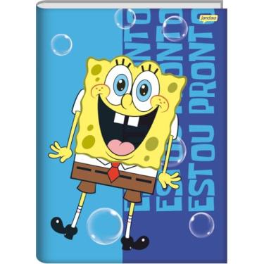 Imagem de Jandaia - Caderno Brochura Universitário Capa Dura 80 Fls Bob Esponja Estou Pronto FSC