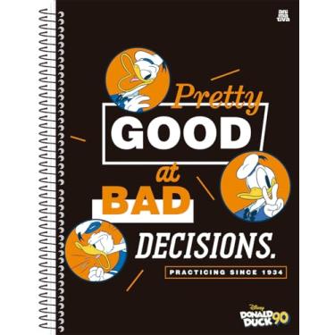 Imagem de Caderno Universitário Animativa, 1 matéria, 80 folhas, Capa Dura, Donald, Pacote com 4