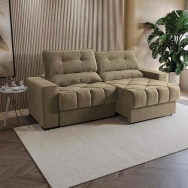 Imagem de Sofá Retrátil Kappesberg Sander Veludo Bege