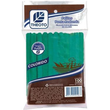 Imagem de Palito De Madeira Para Sorvete Ponta Redonda Verde - Theoto S/A