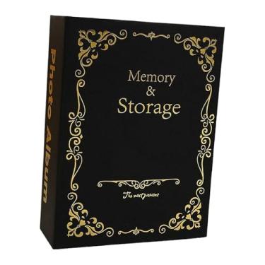 Imagem de IEUDNS Álbum de fotos 4x6, livro de imagens, álbum de scrapbooking, faça você mesmo, livro de memórias de bebê com 100 bolsos para festa, aniversário, Preto