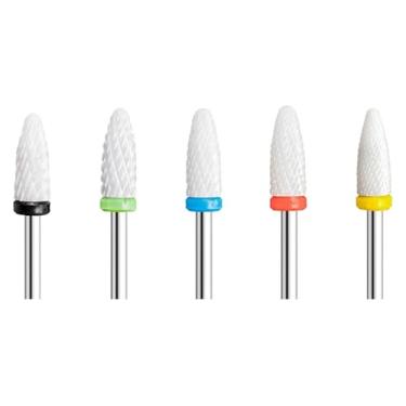 Imagem de 5 peças de cerâmica para arte de unhas, cortador rotativo, aparelho de limpeza para manicure, acessórios de máquina de trituração de unhas, ferramenta de gel de unha