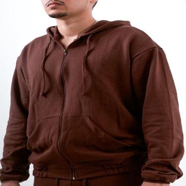 Imagem de Blusa de Moletom com Ziper Adulto - Glev.Conceito, M, Marrom