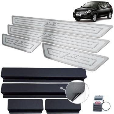 Imagem de Soleira Em Aço Inox Jac J3 2010 A 2015 Prata Alto Relevo