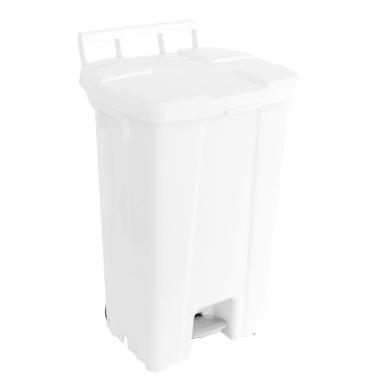 Imagem de Lixeira De Plástico Branca Quadrada Com Pedal 100 Litros - P100b - Jsn