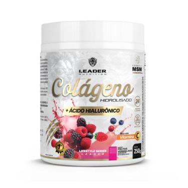 Imagem de Colágeno Hidrolisado + Ácido Hialurônico 250g Leader Nutrition, Frutas