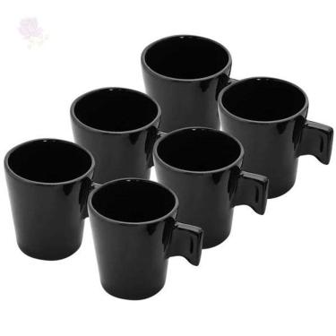Imagem de Conjunto de xícaras com 6 peças 90ml malta preta - hauskraft