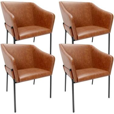 Imagem de Kit 4 Cadeiras Para Sala de Jantar Estar Living Olívia L02 material si