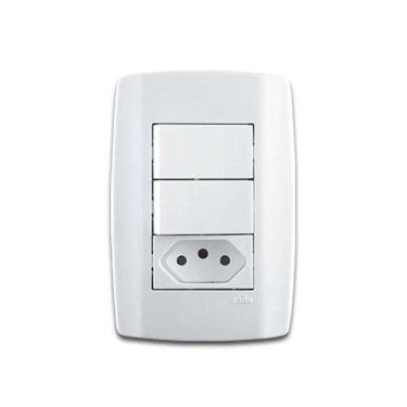 Imagem de Interruptor Simples + Tomada 20a Linha Slim Ilumi - Conjunto 2 - 250v