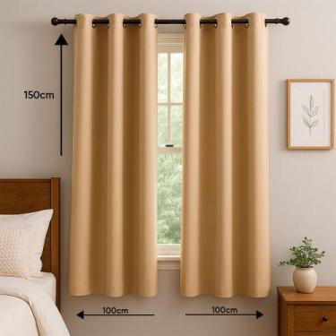Imagem de Cortina Blackout Bege 2,00x1,50 Color TekShine