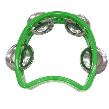 Imagem de ZJchao Instrumento de Percussão Portátil de Plástico de Pandeiro Com 4 Sinos para Crianças do Concerto de Festa de Ritmo Musical (Verde)