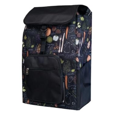 Imagem de Bolsa de substituição para carrinho de mercearia/carrinho de compras – Sacos de carrinho à prova d'água, para moldura de liga de alumínio, 34,3 cm x 23 cm x 58,4 cm (preto)