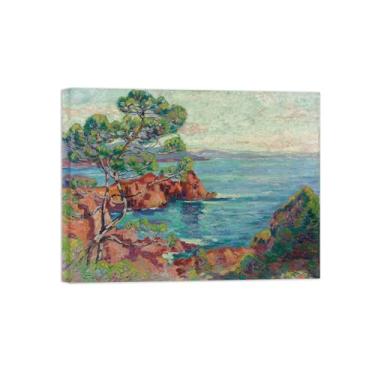Imagem de Armand Guillaumin Famoso Arte de Parede Pôster-Impressões em Tela para sala de estar-Reprodução pinturas(Le Trayas) 60x80cm Tela Embrulhada
