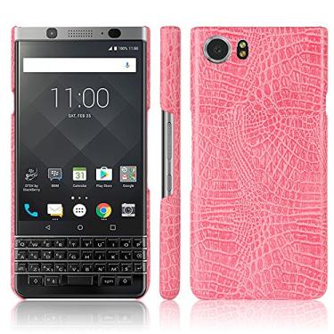 Imagem de Zshion Capa para BlackBerry Keyone, Croco Premium PU Couro Capas Protetoras Simples Deurável e Leve Capa para BlackBerry Keyone (Rosa)