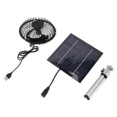 Imagem de QANYEGN Ventilador movido a energia solar, ventilador usb alimentado por painel solar portátil, ventilador movido a energia solar à prova de intempéries de 20w com suporte para via