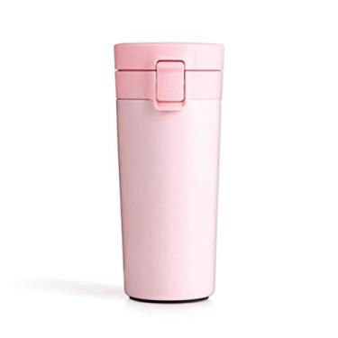 Imagem de WYUYIWH Copo de isolamento portátil, capa saltitante, personalidade criativa, isolamento animal, copo de aço inoxidável, 400 ml (rosa)