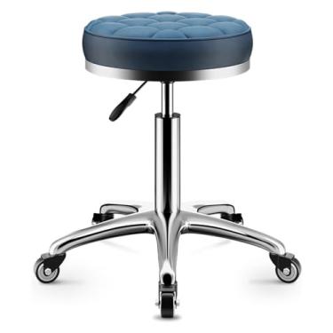 Imagem de WYUYIWH Banqueta de rodinhas com rodas com rodas para salão de beleza, hidráulica, para laboratório, guitarra, laboratório, bancada de trabalho, cadeira giratória ajustável médica