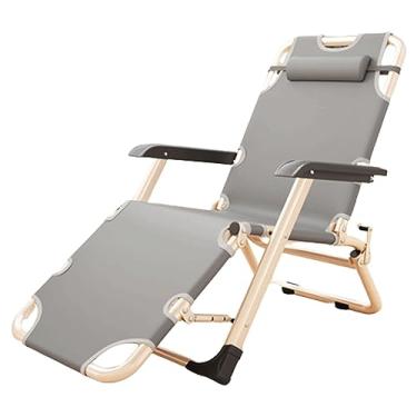 Imagem de ZYHSIJOBAS Espreguiçadeira dobrável portátil dobrável espreguiçadeira ajustável de metal cadeira reclinável de jardim para casa poltrona reclinável ao ar livre fácil de transportar