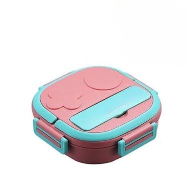 Imagem de Lancheira Portátil em Aço 304 | Marmita Infantil com Garfo Incluso | Prática para Transportar Alimentos(rosa)