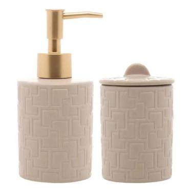 Imagem de Conjunto 2 Peças Para Banheiro de Cerâmica Tetri bege - Wolff