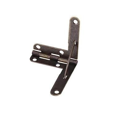 Imagem de 10 peças de dobradiças para móveis antigos, moldura de suporte com mola de ângulo de 90 graus, dobradiça pequena, caixa de vinho, caixa de presente, tampa de encaixe, ferragens (bronze antigo)