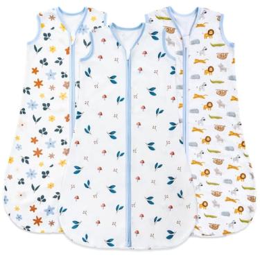 Imagem de Saco de dormir para bebês TURMEWU de algodão orgânico leve 0,5 TOG