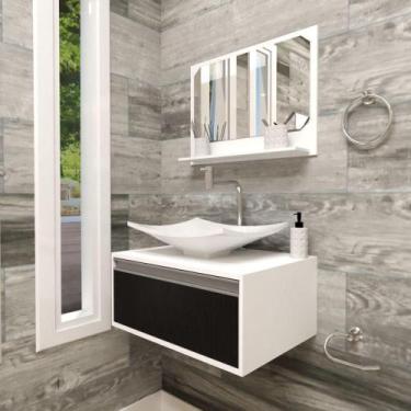 Imagem de Gabinete P/Banheiro Maranata 60 Fresno C/cuba + Espelho S/c - GABINETT