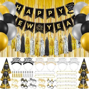 Imagem de Suprimentos de festa Deekin, 125 peças, decoração de véspera de ano no